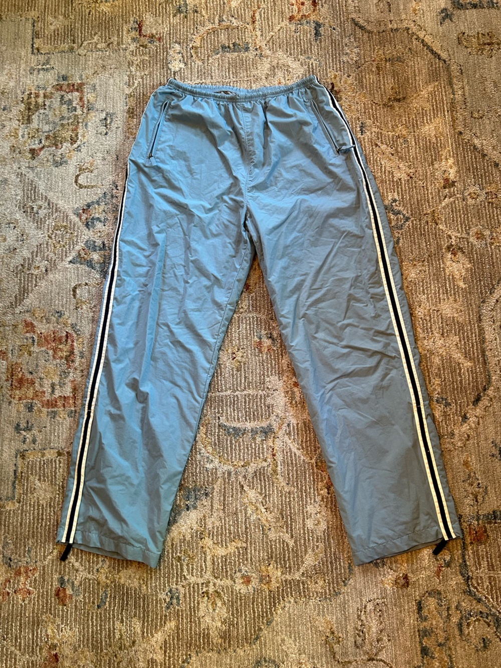 Vintage Energy Zone Slate Blue Track Pants with Side Stripes